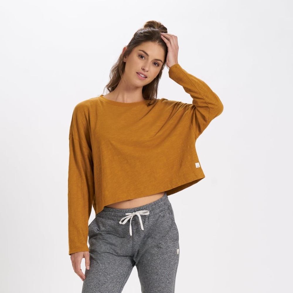 Long sleeve sundown Vuori tee - dark golden size small